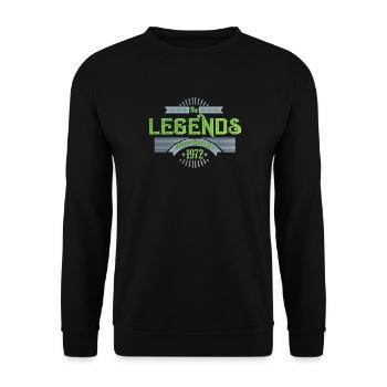 50th Birthday Born Vintage 1972 - Unisex Sweatshirt - black - Front - Alina (178cm) & Michal (187cm)