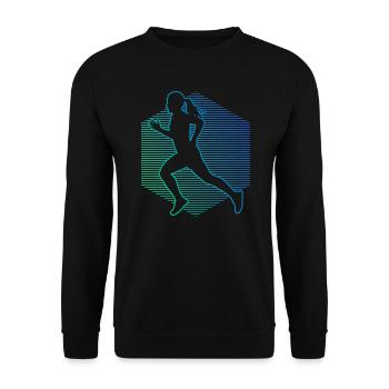 Course de fond Jogging Course féminine - Sweat-shirt Unisexe - noir - Devant - Alina (178cm) & Michal (187cm)