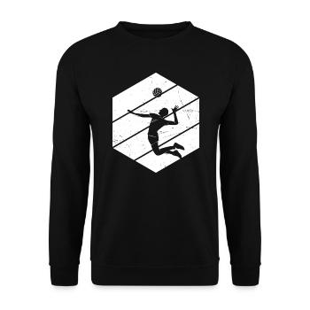 Beach Volley Volleyballspielen Volleyball - Unisex Pullover - Schwarz - Vorne - Alina (178cm) & Michal (187cm)