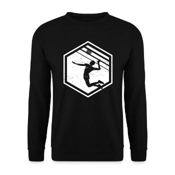 Volley Volleyball Volleyball Player - Unisex Sweatshirt - black - Front - Alina (178cm) & Michal (187cm)