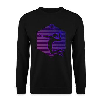 Volleyball Herren Volley Volleyballspielen - Unisex Pullover - Schwarz - Vorne - Alina (178cm) & Michal (187cm)