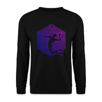 Volleyball Volleyballspielen Damen Beach Volley - Unisex Pullover - Schwarz - Vorne - Alina (178cm) & Michal (187cm)