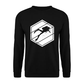 Herren Scuba Taucher Taucher Scuba Tauchen - Unisex Pullover - Schwarz - Vorne - Alina (178cm) & Michal (187cm)