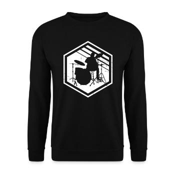 Drums Percussionist Ladies Drummer - Unisex Sweatshirt - black - Front - Alina (178cm) & Michal (187cm)