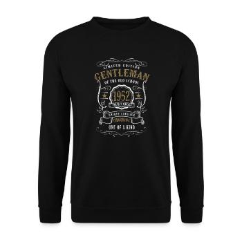 70ème Anniversaire Vintage 1952 Gentleman - Sweat-shirt Unisexe - noir - Devant - Alina (178cm) & Michal (187cm)