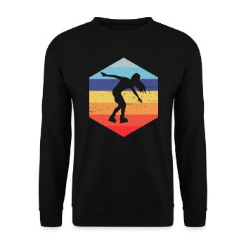 Rollerskate Femmes Roller Skate Hommes Roller Skating - Sweat-shirt Unisexe - noir - Devant - Alina (178cm) & Michal (187cm)