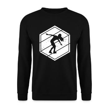 Rollerskate Patin à roulettes Patin à roulettes masculin - Sweat-shirt Unisexe - noir - Devant - Alina (178cm) & Michal (187cm)
