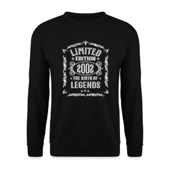 20 Anniversaire Birth of Legends 2002 Vintage 2002 - Sweat-shirt Unisexe - noir - Devant - Alina (178cm) & Michal (187cm)