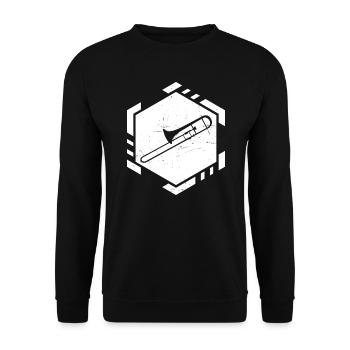 Posaunisten Posaunistin Damen Posaunist - Unisex Pullover - Schwarz - Vorne - Alina (178cm) & Michal (187cm)
