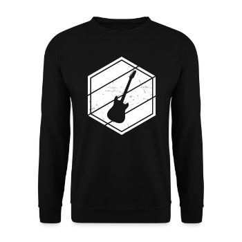 Guitare Guitariste Guitare Hommes Femmes Guitare Joue - Sweat-shirt Unisexe - noir - Devant - Alina (178cm) & Michal (187cm)