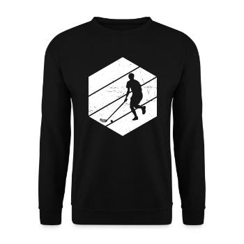 Herren Innebandy Salibandy Unihockeyspielen - Unisex Pullover - Schwarz - Vorne - Alina (178cm) & Michal (187cm)