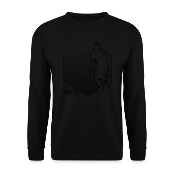 Unihockeyspielen Unihockey Salibandy Herren - Unisex Pullover - Schwarz - Vorne - Alina (178cm) & Michal (187cm)