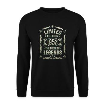 Birth Of Legends 1952 70th Birthday Vintage 1952 - Unisex Sweatshirt - black - Front - Alina (178cm) & Michal (187cm)
