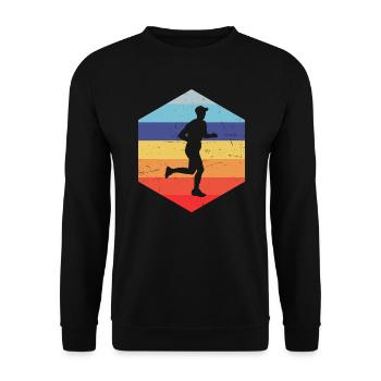 Marathon Running Women Jogging Jogging Men - Unisex Sweatshirt - black - Front - Alina (178cm) & Michal (187cm)