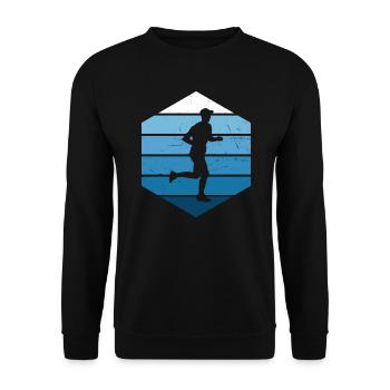 Jogging Running Cross Country Running Runner - Unisex Sweatshirt - black - Front - Alina (178cm) & Michal (187cm)
