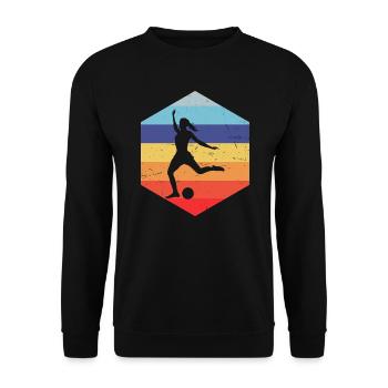 Herren Fussball Damen Fussballer Fussballspieler - Unisex Pullover - Schwarz - Vorne - Alina (178cm) & Michal (187cm)