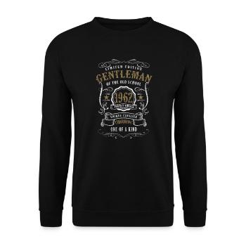 60e anniversaire Gentleman 1962 Vintage 1962 - Sweat-shirt Unisexe - noir - Devant - Alina (178cm) & Michal (187cm)