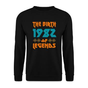 Born in 1982 40th birthday 1982 Ugly - Unisex Sweatshirt - black - Front - Alina (178cm) & Michal (187cm)