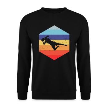 Footballer Goalkeeper Football Footballer - Unisex Sweatshirt - black - Front - Alina (178cm) & Michal (187cm)
