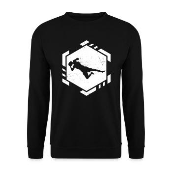 Gardien de but de football féminin masculin Gardien de but - Sweat-shirt Unisexe - noir - Devant - Alina (178cm) & Michal (187cm)