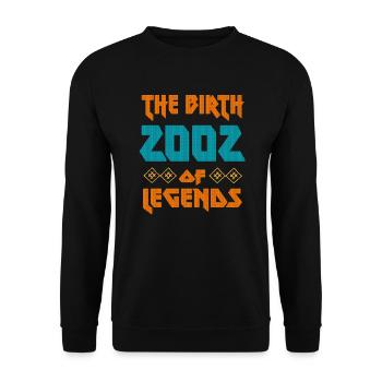 20 Geburtstag Ugly 2002 Vintage 2002 - Unisex Pullover - Schwarz - Vorne - Alina (178cm) & Michal (187cm)