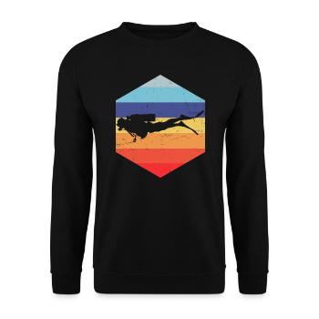 Diver Scuba Diver Scuba Taucher Diving - Unisex Sweatshirt - black - Front - Alina (178cm) & Michal (187cm)