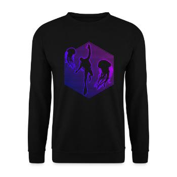 Plongée Femme Plongée Plongée Plongée - Sweat-shirt Unisexe - noir - Devant - Alina (178cm) & Michal (187cm)