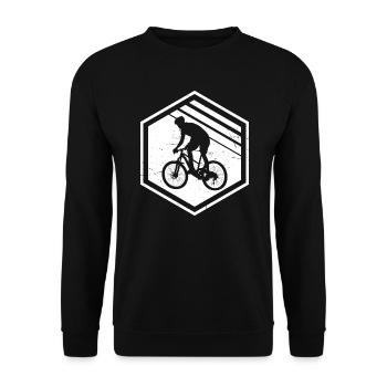 Mountainbiker Radfahrer Herren Radfahren - Unisex Pullover - Schwarz - Vorne - Alina (178cm) & Michal (187cm)