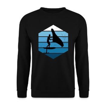 hydrofoil Women wingsurf wingfoil wingsurfing - Unisex Sweatshirt - black - Front - Alina (178cm) & Michal (187cm)