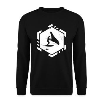 hydrofoil wingfoil Women wingsurf foilwing - Unisex Sweatshirt - black - Front - Alina (178cm) & Michal (187cm)