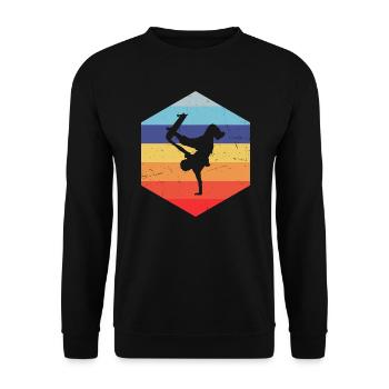 Hommes Femmes Patinage Skateboarder Skateboard - Sweat-shirt Unisexe - noir - Devant - Alina (178cm) & Michal (187cm)