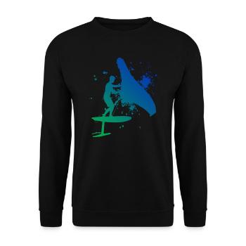 foilwing Women wingsurf Men wingsurfing - Unisex Sweatshirt - black - Front - Alina (178cm) & Michal (187cm)
