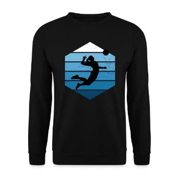 Volley-ball Volley-ball Volleyball Volleyball Volleyball - Sweat-shirt Unisexe - noir - Devant - Alina (178cm) & Michal (187cm)