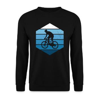 Radfahren Mountainbiker MTB Radfahrer Herren - Unisex Pullover - Schwarz - Vorne - Alina (178cm) & Michal (187cm)