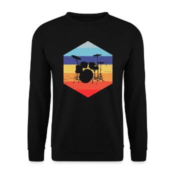 Percussionniste Batteur Hommes Batterie - Sweat-shirt Unisexe - noir - Devant - Alina (178cm) & Michal (187cm)