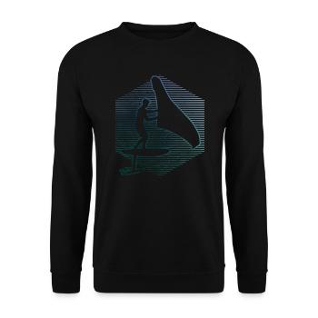 wingsurf wingfoil hydrofoil Women foilwing - Unisex Sweatshirt - black - Front - Alina (178cm) & Michal (187cm)