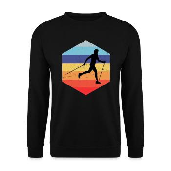 Men's Nordic Walker Walker Women's Nordic Walking - Unisex Sweatshirt - black - Front - Alina (178cm) & Michal (187cm)