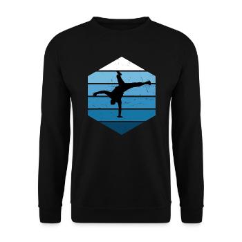 Break Dance Hommes Femmes Breakdance Hip Hop - Sweat-shirt Unisexe - noir - Devant - Alina (178cm) & Michal (187cm)