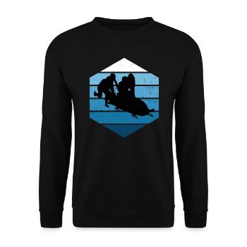 Bobsport Damen Herren Bob Bobbahn Bob fahren - Unisex Pullover - Schwarz - Vorne - Alina (178cm) & Michal (187cm)