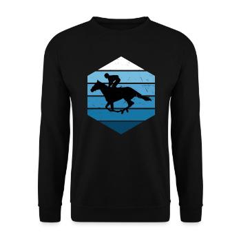 Saut d’obstacles Chasse Course Sport équestre - Sweat-shirt Unisexe - noir - Devant - Alina (178cm) & Michal (187cm)