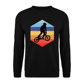 Hommes Femmes BMX Garçons Cyclisme Vélo BMX Vélo - Sweat-shirt Unisexe - noir - Devant - Alina (178cm) & Michal (187cm)