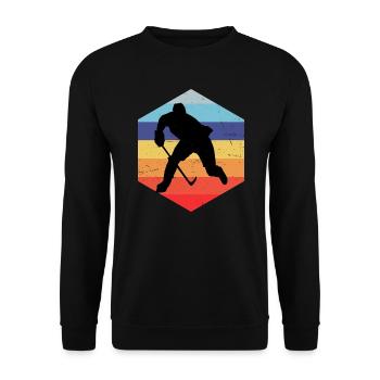 Ice Hockey Eishockey Damen Eishockey Spieler - Unisex Pullover - Schwarz - Vorne - Alina (178cm) & Michal (187cm)