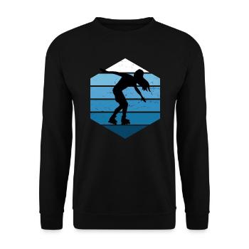 Roller Skating Skate Roller Skating Roller Skates - Unisex Sweatshirt - black - Front - Alina (178cm) & Michal (187cm)