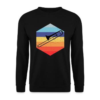 Herren Blechbläser Jazz Posaune Posaunisten - Unisex Pullover - Schwarz - Vorne - Alina (178cm) & Michal (187cm)