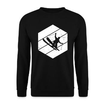 Ski acrobatique femmes hommes slopestyle saut à ski - Sweat-shirt Unisexe - noir - Devant - Alina (178cm) & Michal (187cm)