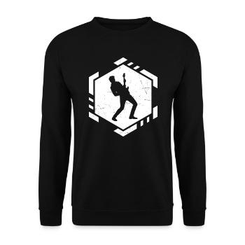 Egitarre electronic guitar Guitar E-gitarre - Unisex Pullover - Schwarz - Vorne - Alina (178cm) & Michal (187cm)