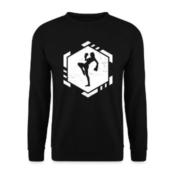 Kickboxer Kickboxen Boxing Boxen Kickbox - Unisex Pullover - Schwarz - Vorne - Alina (178cm) & Michal (187cm)