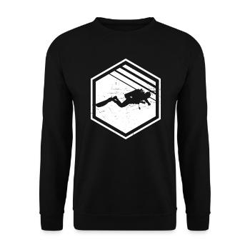 Scuba Taucher Diver Free Dive Taucher Diving - Unisex Pullover - Schwarz - Vorne - Alina (178cm) & Michal (187cm)