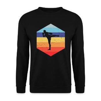 Women's Thai Boxer Thai Muay Thai Thaiboxing - Unisex Sweatshirt - black - Front - Alina (178cm) & Michal (187cm)