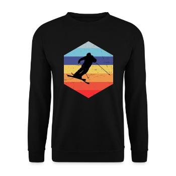 Slopestyle Ski Freestyle Damen Herren Ski Jumping - Unisex Pullover - Schwarz - Vorne - Alina (178cm) & Michal (187cm)